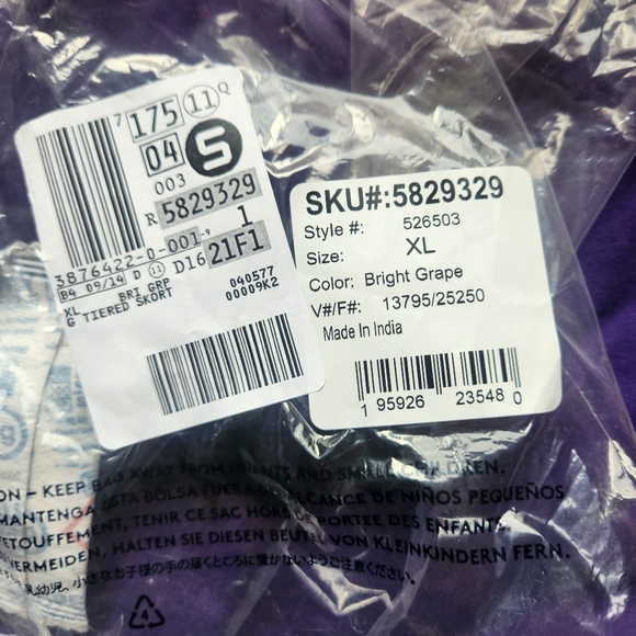 NWT Lands End Bright Grape Tiered Skort - Picture 6 of 9